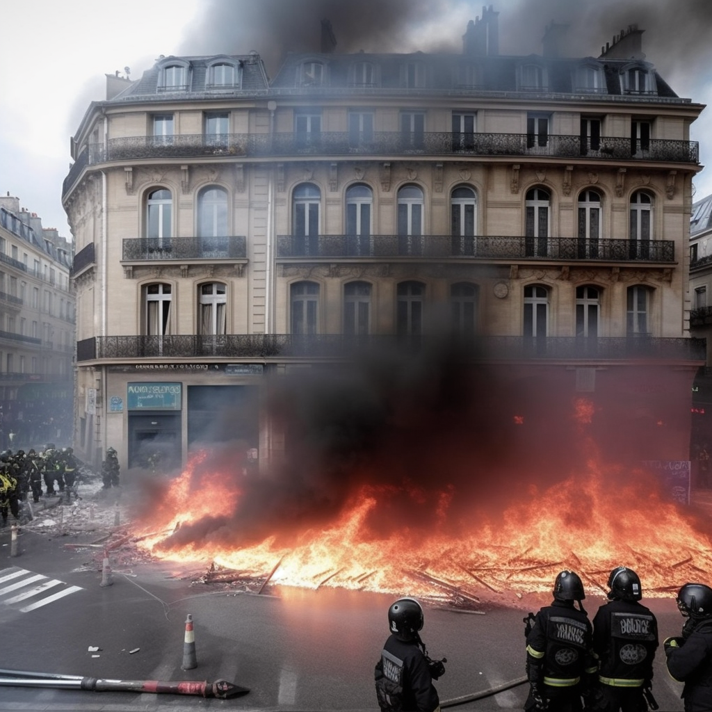 Incendie place de la Nation (fictif mais ressemblant à l'incendie réel)